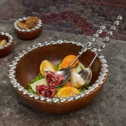 ELM AND OAK Silver Pebble Salad Bowl