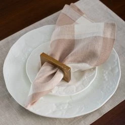 ELM & OAK Textiles Salento Checkered Napkins (Set Of 4)