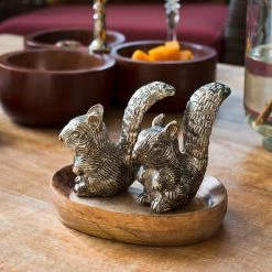 ELM AND OAK Table Top Chestnut Oak Salt And Pepper Dispensers