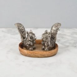 ELM AND OAK Table Top Chestnut Oak Salt And Pepper Dispensers