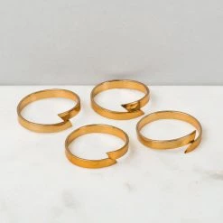 ELM & OAK Salton Napkin Rings (Champagne) Table Top