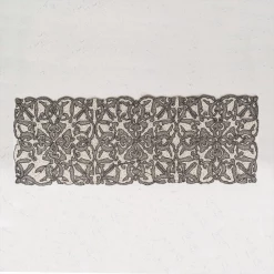 ELM AND OAK Textiles Silver Moon Beaded Runner