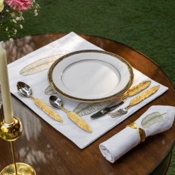 ELM AND OAK Banana Leaf Cutlery Set (Set Of 4)