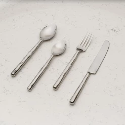 ELM AND OAK Flatware Antique Silver Classic Cutlery Set (Set Of 4)