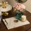 ELM & OAK Shell Marble Inlay Tray Table Top