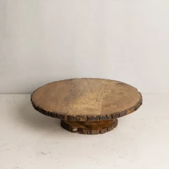 ELM & OAK Table Top Rustic Bark Cake Stand