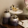 ELM & OAK Belgravia Glass Canisters - White Pearl/ Purple (Set Of 2) Accessories