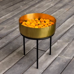 ELM & OAK Honey Gold Brass Finish Planter Accessories