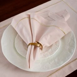 ELM & OAK Textiles Serena Pink Napkins (Set Of 4)