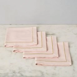 ELM & OAK Textiles Serena Pink Napkins (Set Of 4)
