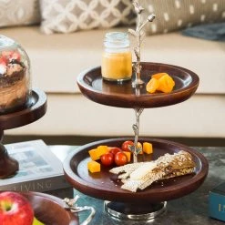 ELM AND OAK Hummingbird Two-Tiered Cake Stand