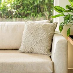 ELM AND OAK Textiles Vanilla Embroidered Cushion