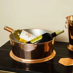 ELM AND OAK Rose Gold Wine Cooler Barware